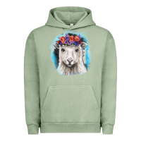 Pigment Oil Green Sunflower Sheep With Background Urban Hoodie - RanaPortraitStore