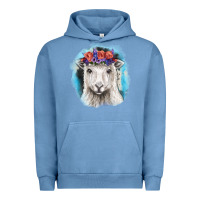 Pigment Pebble Blue Sunflower Sheep With Background Urban Hoodie - RanaPortraitStore
