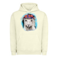 Pigment Pistachio Sunflower Sheep With Background Urban Hoodie - RanaPortraitStore