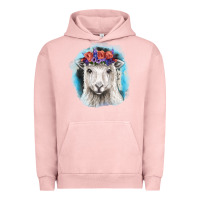 Pigment Salmon Sunflower Sheep With Background Urban Hoodie - RanaPortraitStore