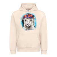 Sandshell Sunflower Sheep With Background Urban Hoodie - RanaPortraitStore