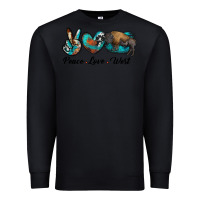 Black peace love west bison Premium Sweatshirt - RanaPortraitStore