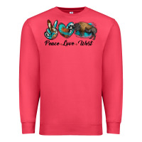 Cardinal peace love west bison Premium Sweatshirt - RanaPortraitStore