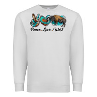 Dove Grey peace love west bison Premium Sweatshirt - RanaPortraitStore