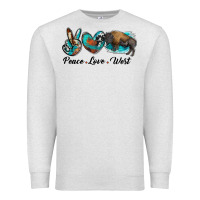 Oatmeal Heather peace love west bison Premium Sweatshirt - RanaPortraitStore