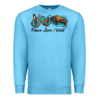 Ocean Blue peace love west bison Premium Sweatshirt - RanaPortraitStore