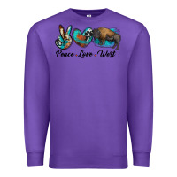 Purple peace love west bison Premium Sweatshirt - RanaPortraitStore