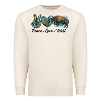 Sandshell peace love west bison Premium Sweatshirt - RanaPortraitStore