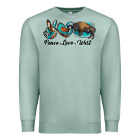 Seafoam peace love west bison Premium Sweatshirt - RanaPortraitStore