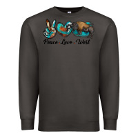 Smoke peace love west bison Premium Sweatshirt - RanaPortraitStore