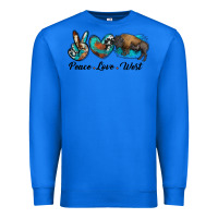 True Royal peace love west bison Premium Sweatshirt - RanaPortraitStore