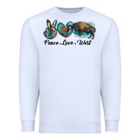 White peace love west bison Premium Sweatshirt - RanaPortraitStore