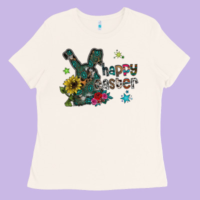 Happy Easter Ladies Tee Designed By Cowhidedigitalart