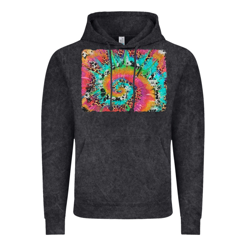 Tie Dye Leopard Cowhide Glitter Background Vintage Hoodie by Artiststas | Teevron