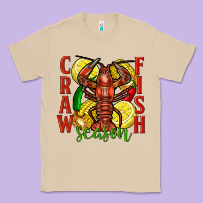 Crawfish Season Classic Tee Designed By Fadigitalartstudio