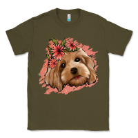 Army Green cockapoo floral pink glitter Classic Tee - Jasminsmagicworld
