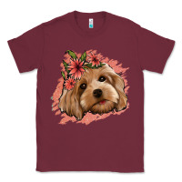 Burgundy cockapoo floral pink glitter Classic Tee - Jasminsmagicworld