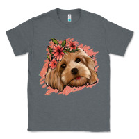Charcoal Heather cockapoo floral pink glitter Classic Tee - Jasminsmagicworld