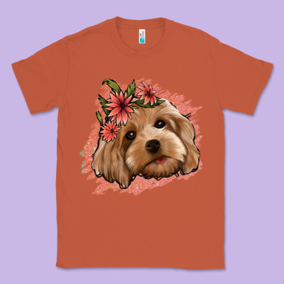 Cockapoo Floral Pink Glitter Classic Tee Designed By Jasminsmagicworld
