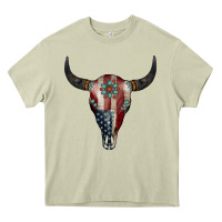 Mossy American Bull Skull Gemstone Heavy Core Tee - Jasminsmagicworld