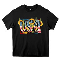 Black USA 4th of July Heavy Core Tee - FaDigitalArtStudio
