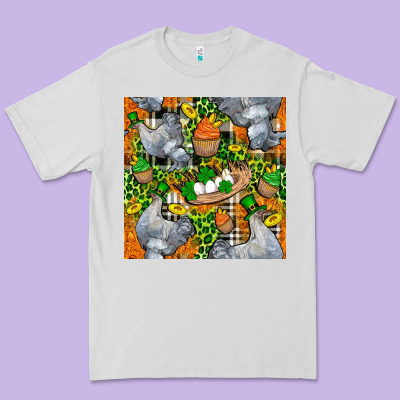 St. Patricks Chicken With Cupcake Leopard Premium Tee Designed By Fadigitalartstudio