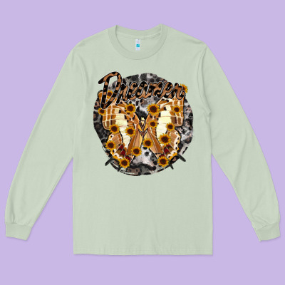Dreamer Butterfly Long Sleeve Tee Designed By Racoondesign