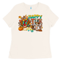 Bone Happy Turkey Day Ladies Tee - CowhideDigitalArt