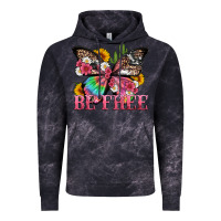 Cloud Black be free with butterfly and cactus flowers Vintage Hoodie - Artiststas
