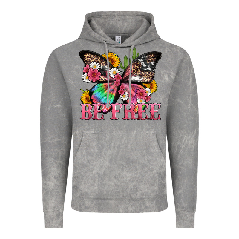 Be Free With Butterfly And Cactus Flowers Vintage Hoodie by Artiststas | Teevron
