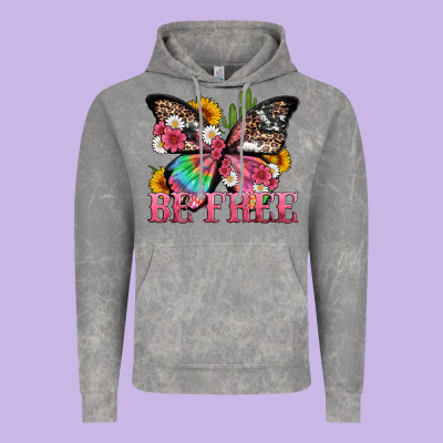 Be Free With Butterfly And Cactus Flowers Vintage Hoodie Designed By Artiststas