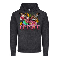 Vintage Black be free with butterfly and cactus flowers Vintage Hoodie - Artiststas