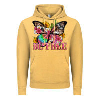 Vintage Mustard be free with butterfly and cactus flowers Vintage Hoodie - Artiststas