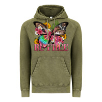 Vintage Olive be free with butterfly and cactus flowers Vintage Hoodie - Artiststas