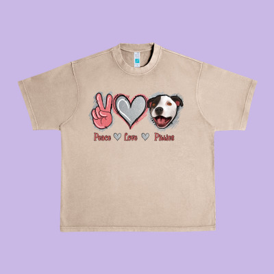 Peace Love Pitties Urban Heavy Tee Designed By Jasminsmagicworld