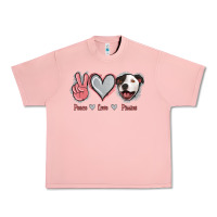 Salmon Peace Love Pitties Urban Heavy Tee - Jasminsmagicworld