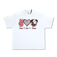 White Peace Love Pitties Urban Heavy Tee - Jasminsmagicworld
