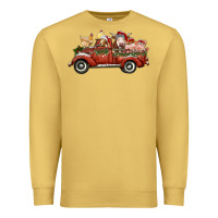 Antique Gold christmas truck with farm animals Premium Sweatshirt - RanaPortraitStore