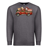 Charcoal Heather christmas truck with farm animals Premium Sweatshirt - RanaPortraitStore