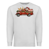 Dove Grey christmas truck with farm animals Premium Sweatshirt - RanaPortraitStore
