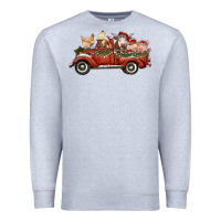 Heather Grey christmas truck with farm animals Premium Sweatshirt - RanaPortraitStore