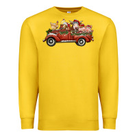 Lemon christmas truck with farm animals Premium Sweatshirt - RanaPortraitStore