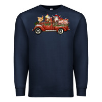 Navy christmas truck with farm animals Premium Sweatshirt - RanaPortraitStore