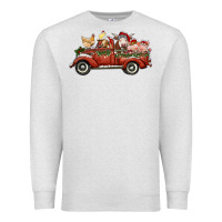 Oatmeal Heather christmas truck with farm animals Premium Sweatshirt - RanaPortraitStore