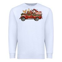 White christmas truck with farm animals Premium Sweatshirt - RanaPortraitStore