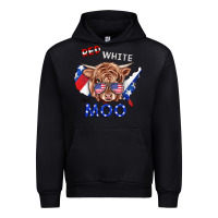 Black Red White And Moo Cow Urban Hoodie - RanaPortraitStore