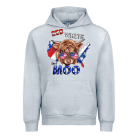 Heather Grey Red White And Moo Cow Urban Hoodie - RanaPortraitStore