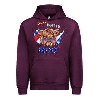Mauve Wine Red White And Moo Cow Urban Hoodie - RanaPortraitStore