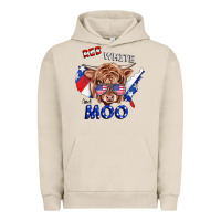 Pigment French Oak Red White And Moo Cow Urban Hoodie - RanaPortraitStore