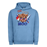 Pigment Pebble Blue Red White And Moo Cow Urban Hoodie - RanaPortraitStore